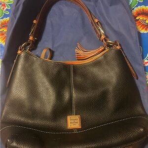 Dooney & Bourke Black and Brown Hobo Bag